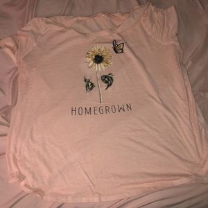 pink “home grown” blouse